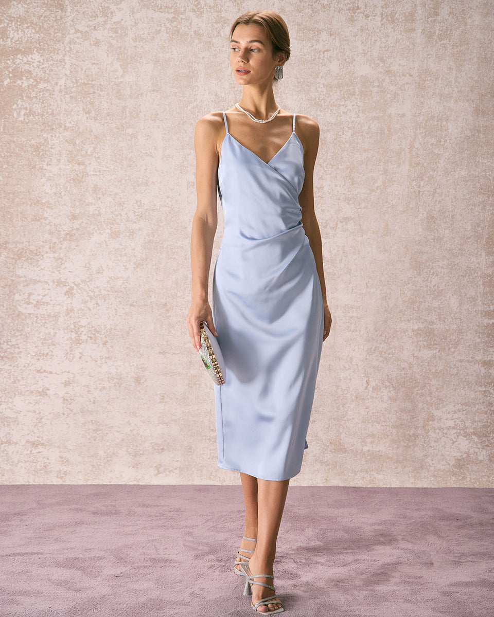 Sky Blue Silk Dress