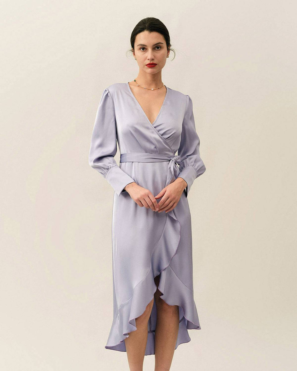 leith ruffle wrap maxi dress