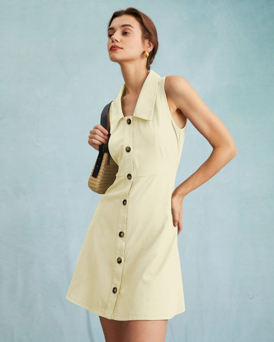 Collared sleeveless hotsell shirt dress