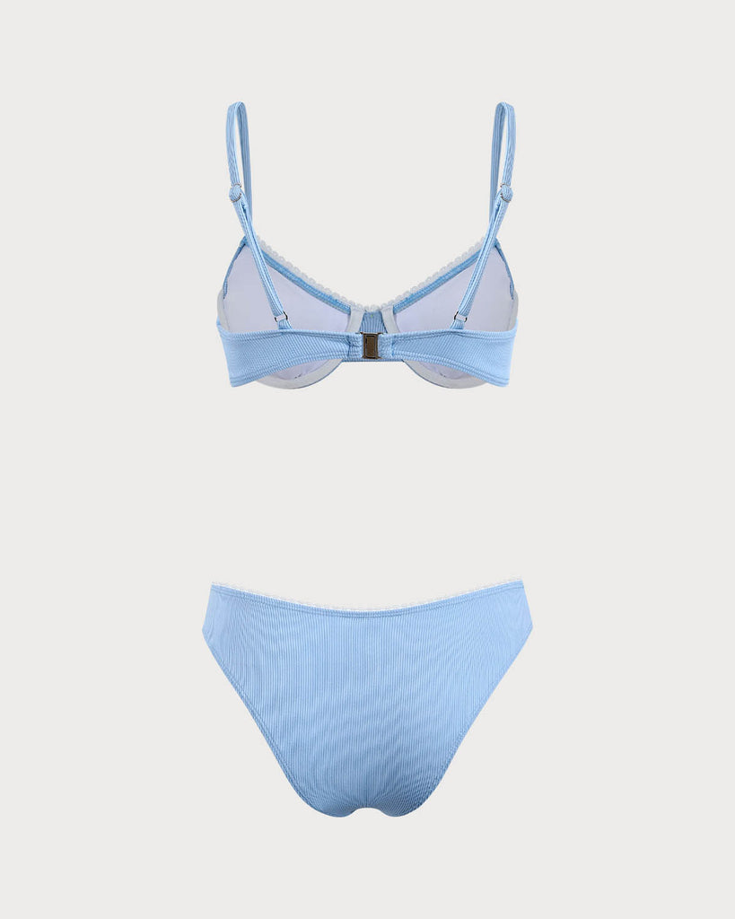 Blue Daisy Underwire Bikini Set