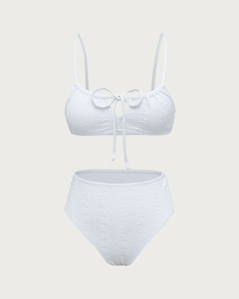 White Front Strap Bikini Set