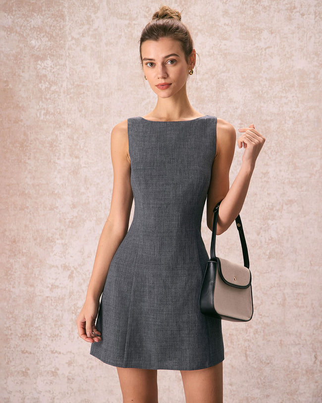 Grey short fashion dress