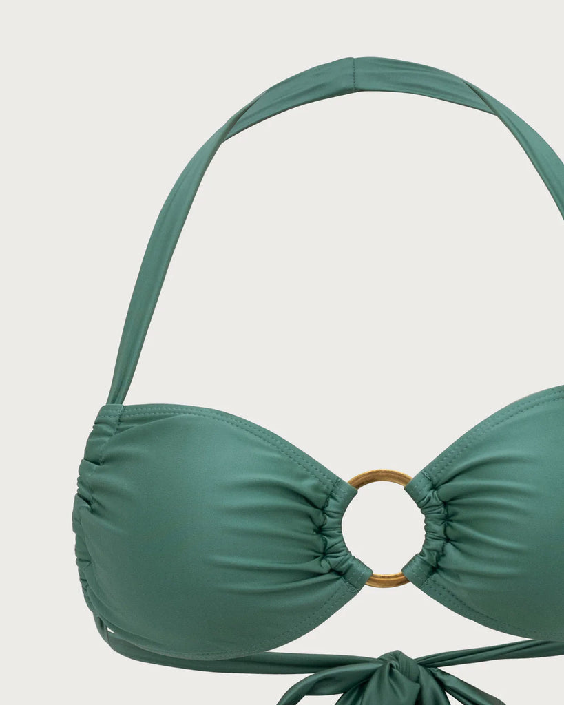 Green O-Ring Halter Bikini Set