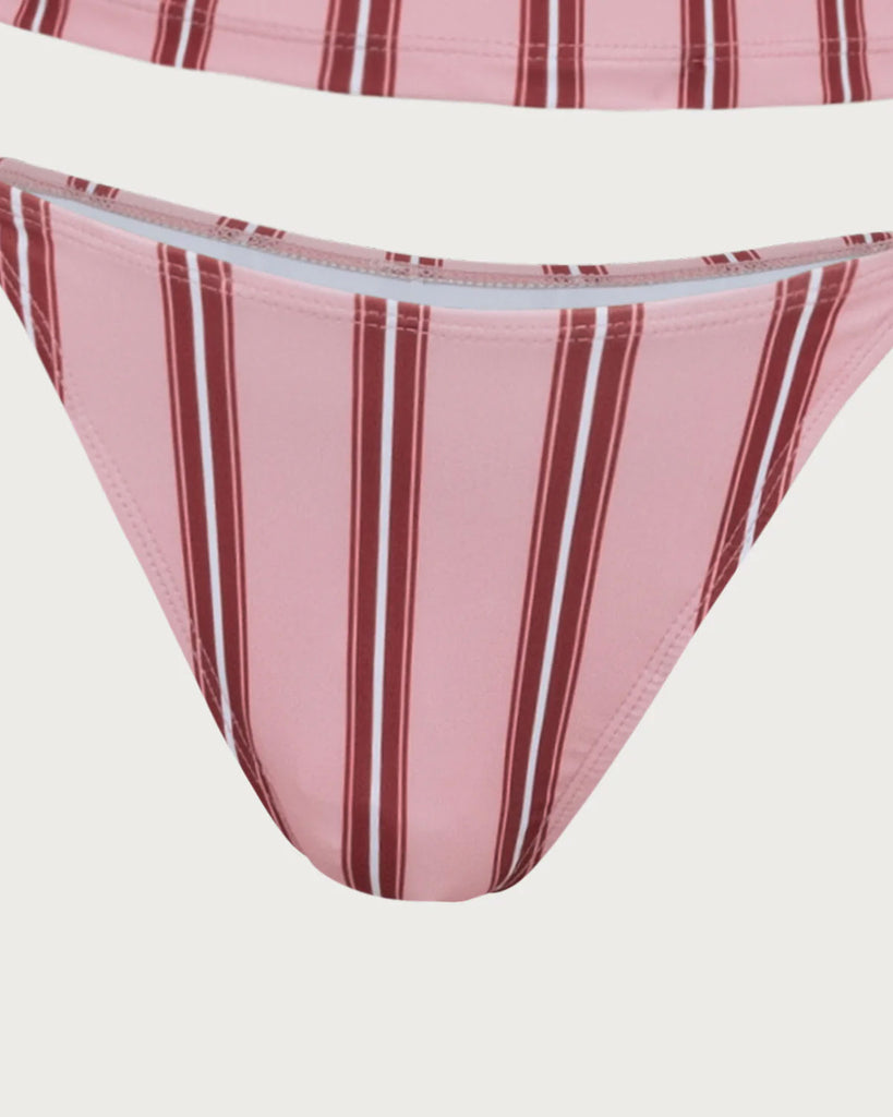 Pink Striped Tankini Swimsuit