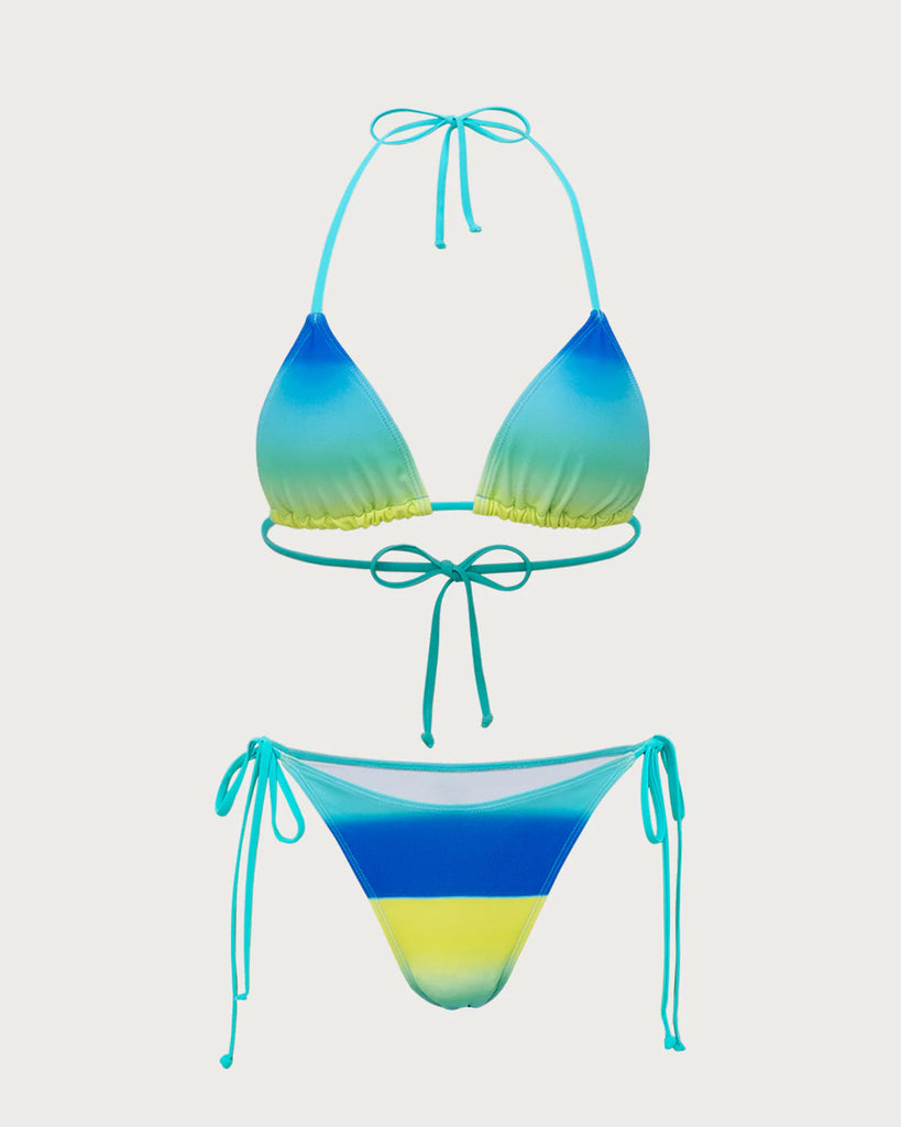 Blue Tie Dye Bikini Set