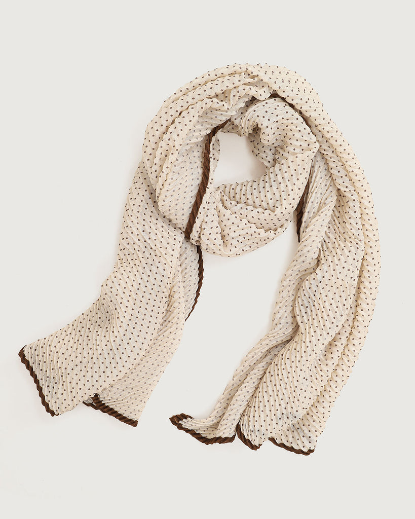 White Polka Dot Scarf