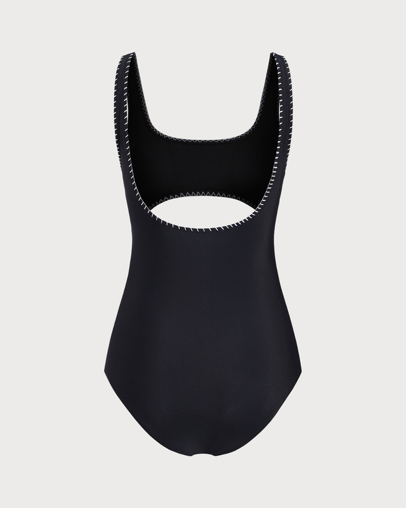 Black Cut Out One-Piece Swimsuit