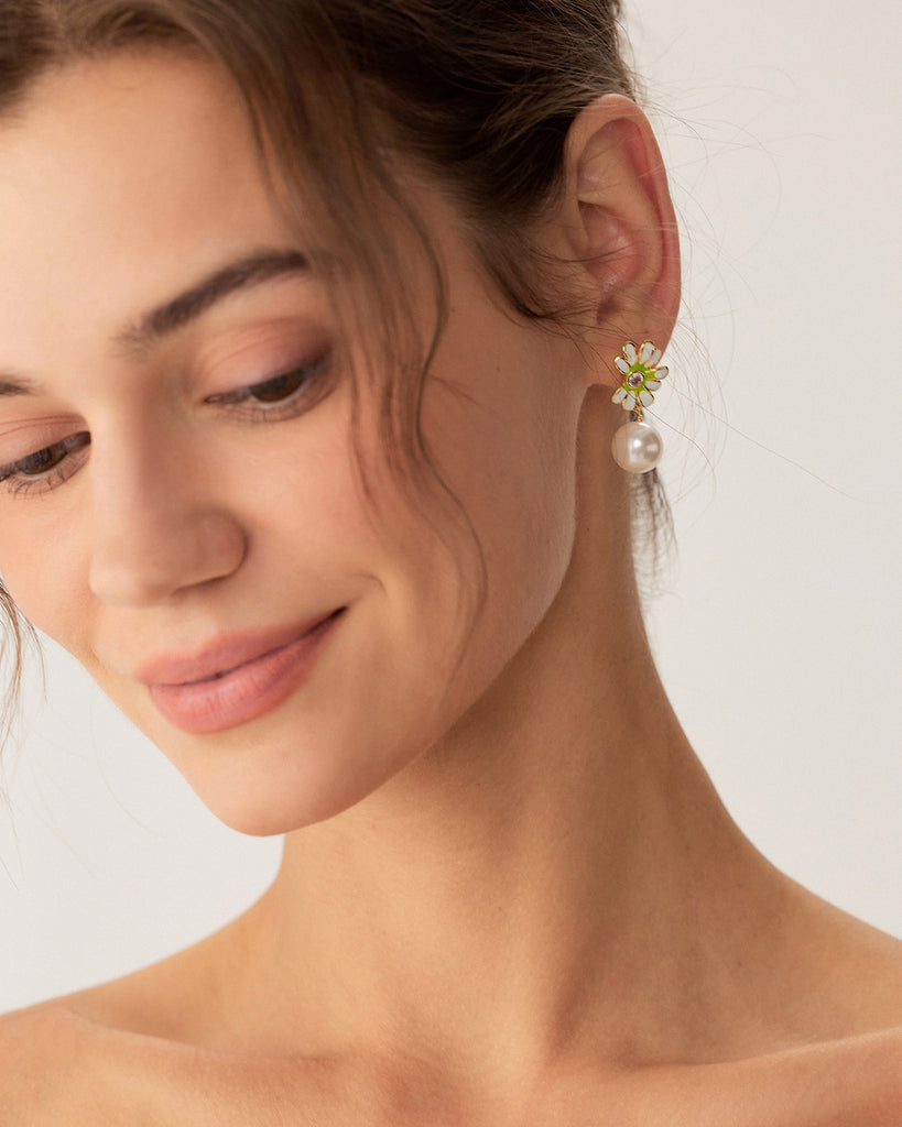 Flower Pearl Earrings Earrings - RIHOAS