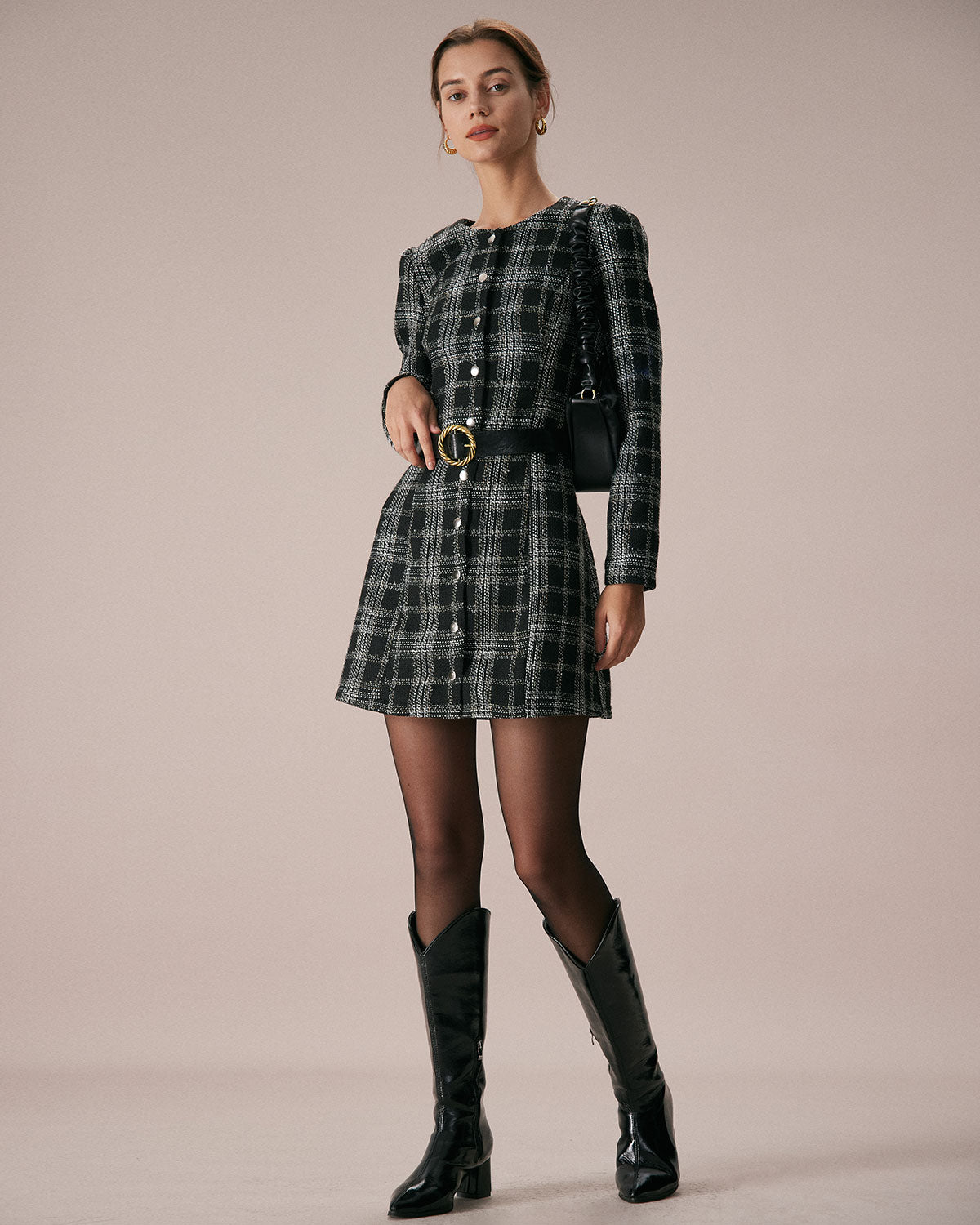 Plaid mini shops dress outfit