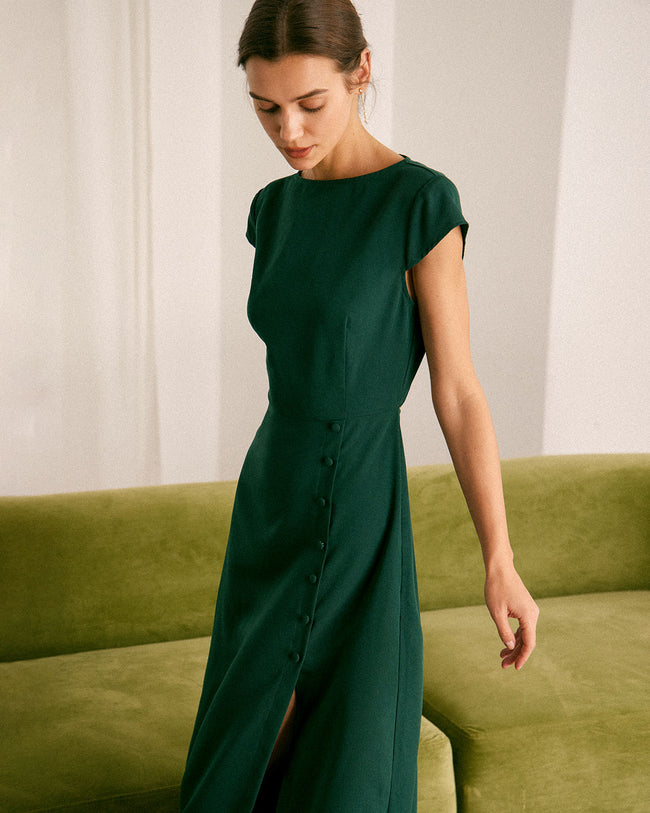 Green bateau dress best sale