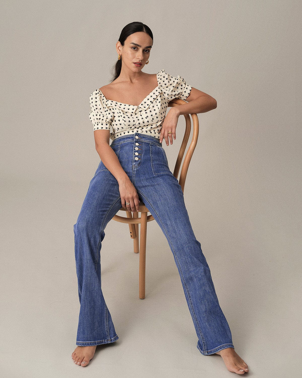 Buy Wide Leg High Rise Crop Jeans Plus Size for CAD 124.00