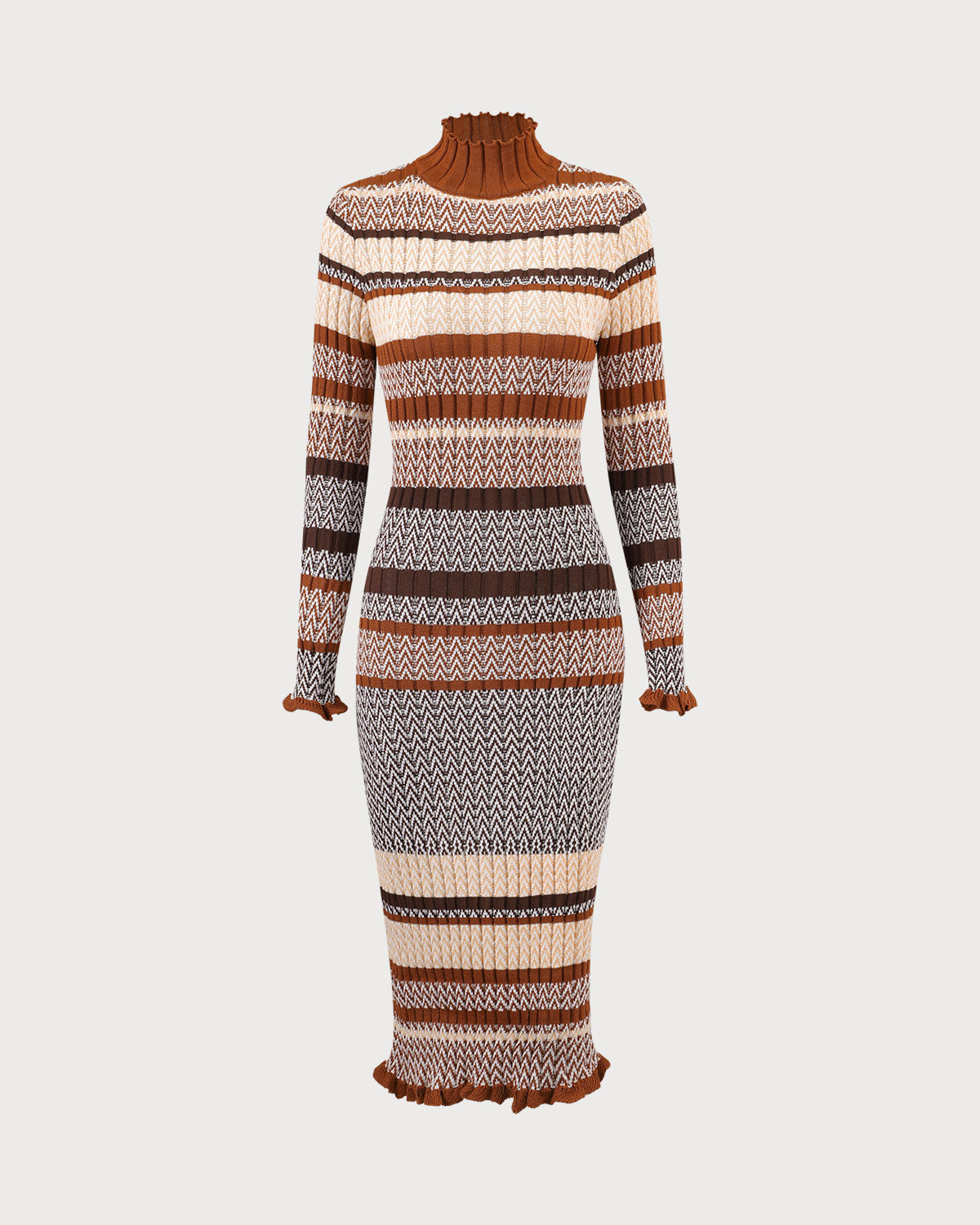 The Multi Colorblock Striped Knit Midi Dress