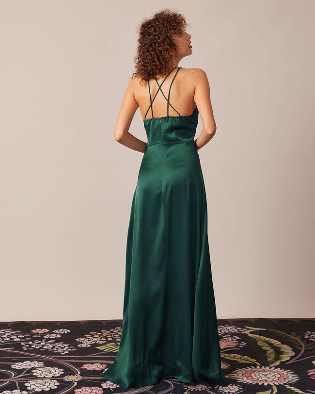 V neck clearance backless maxi dress