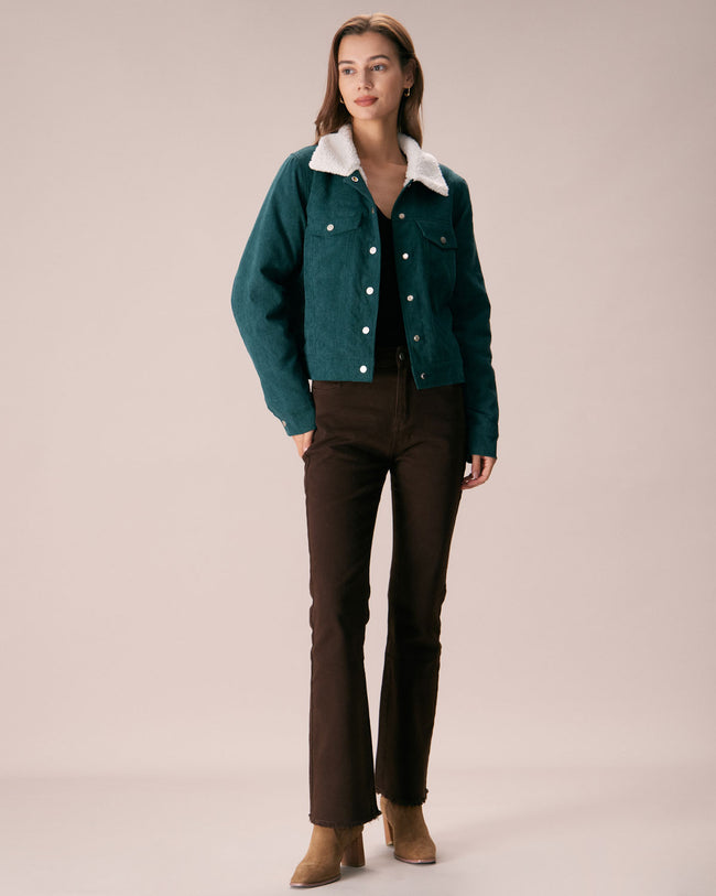 The Green Single Breasted Corduroy Jacket