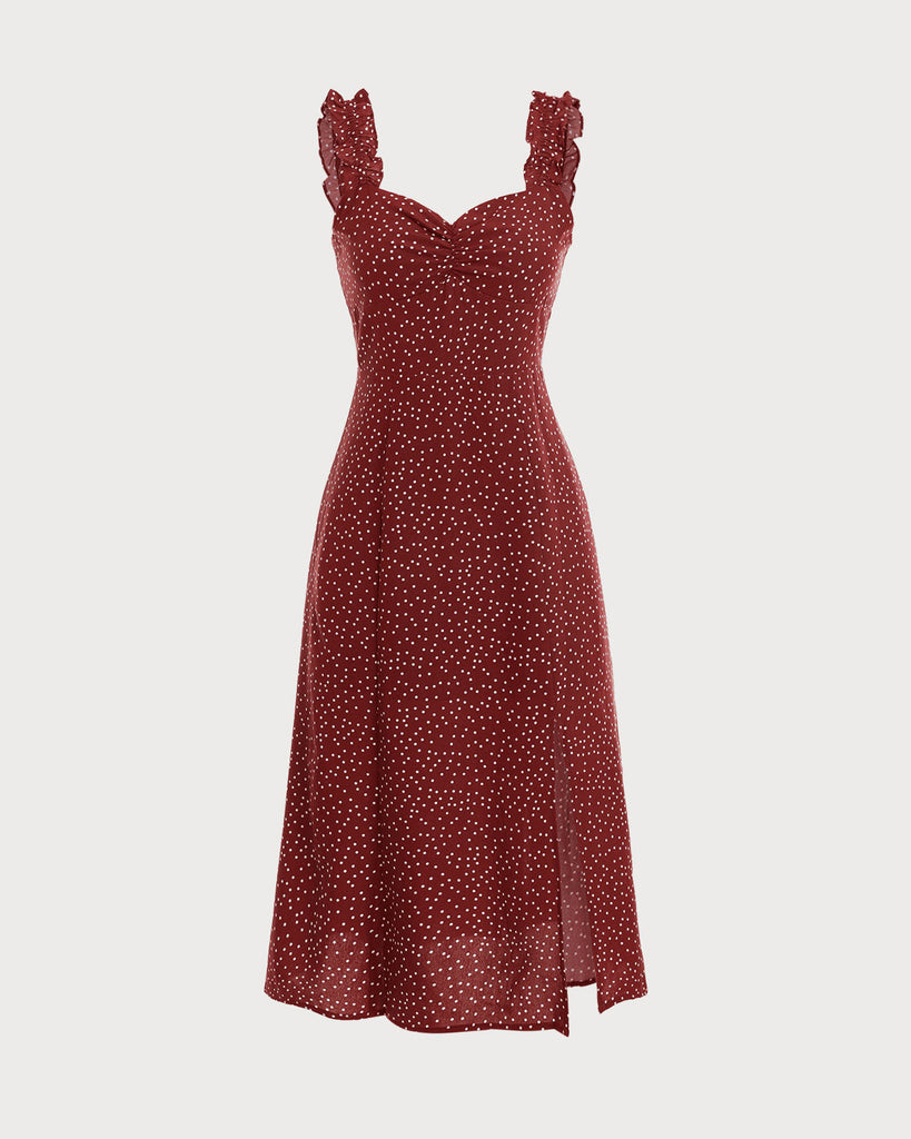 The Red Square Neck Ribbed Midi Dress