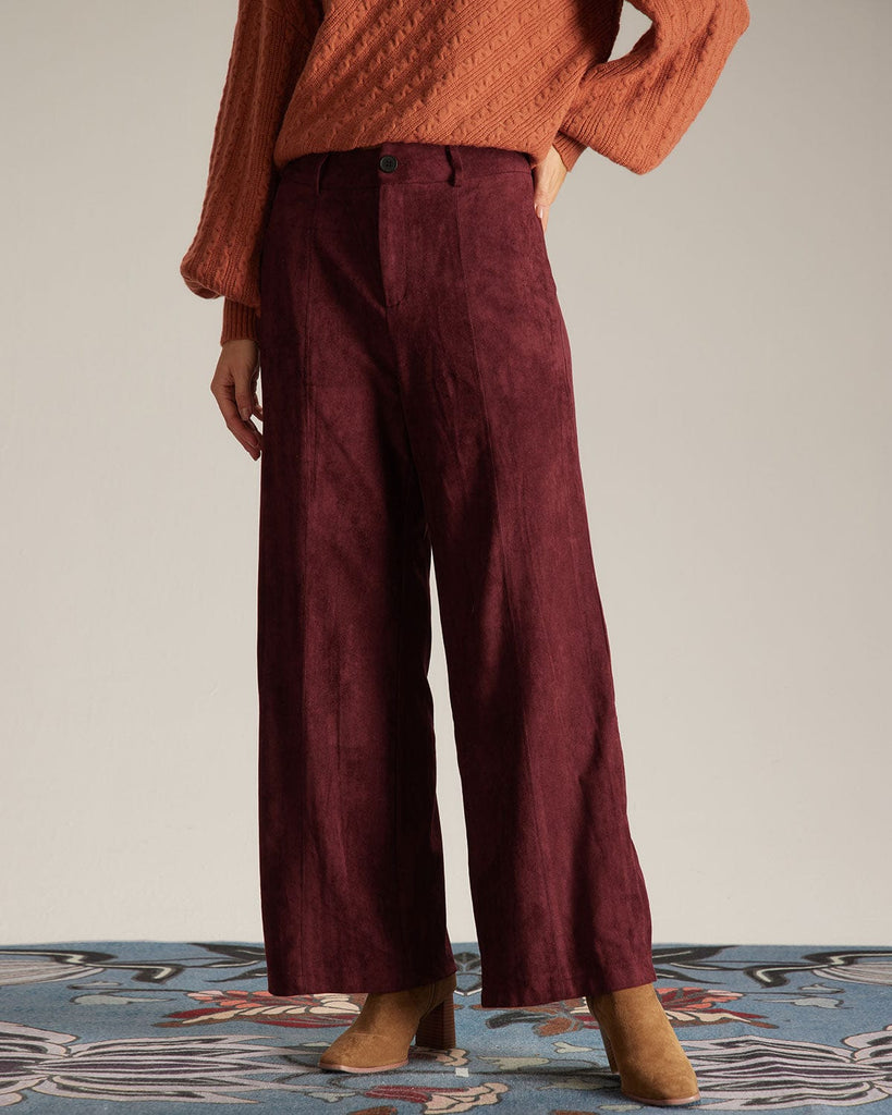 RQYYD High Waisted Velvet Pants for Women Elastic Waist Wide Leg Pants  Loose Palazzo Pants Velour Sweatpants with Pockets Brown L