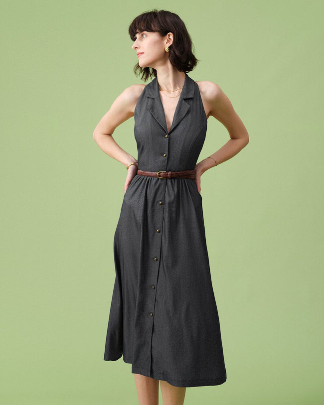 Ae button down outlet midi dress