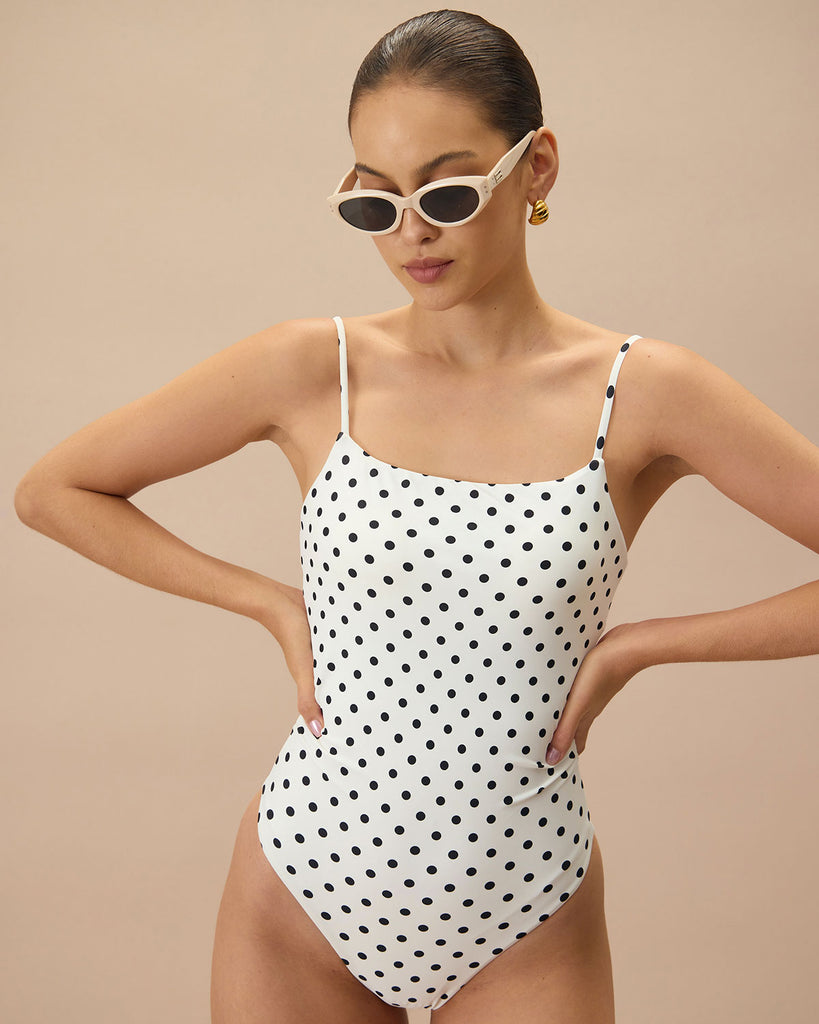 The Polka Dot Backless One-Piece Swimsuit One-Pieces - RIHOAS