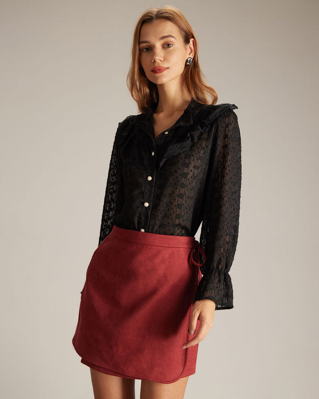 Ruffled lace top