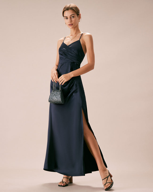 Navy v neck maxi dress hotsell