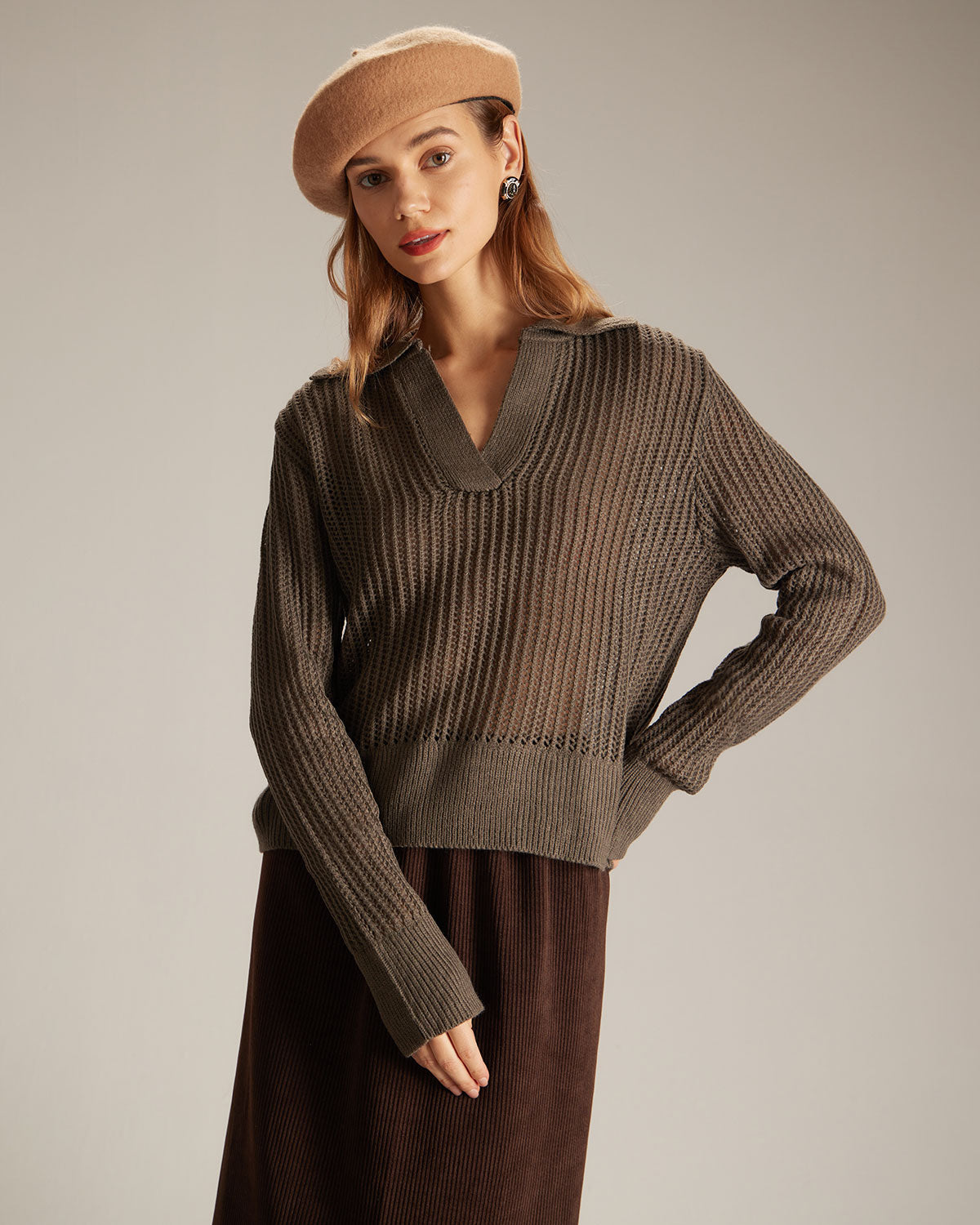 Army v outlet neck sweater