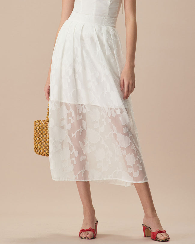 High low jacquard skirt best sale