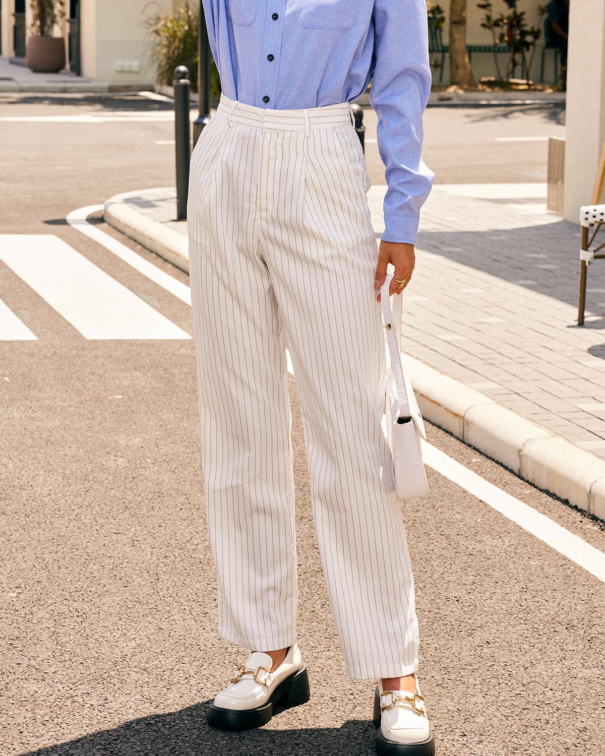 White straight leg outlet dress pants