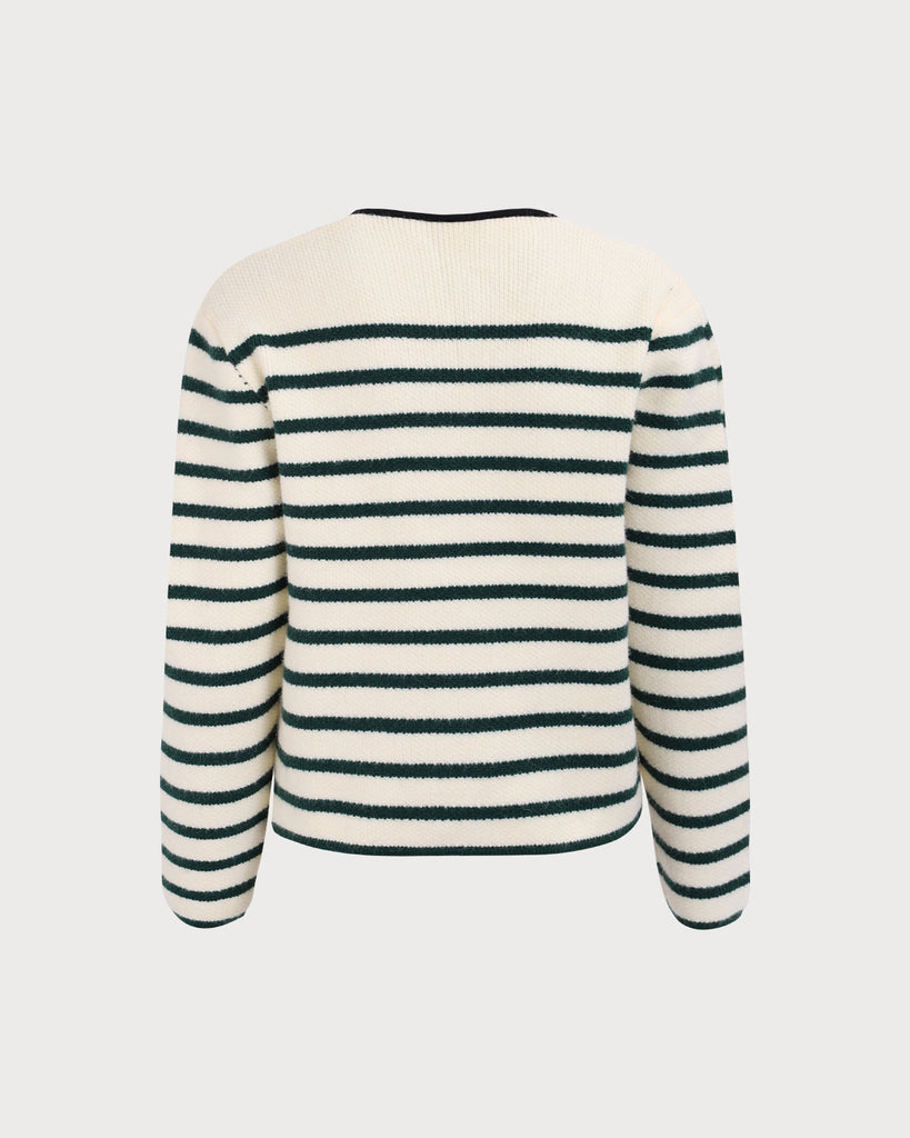 Women's Single-Breasted Striped Cardigan