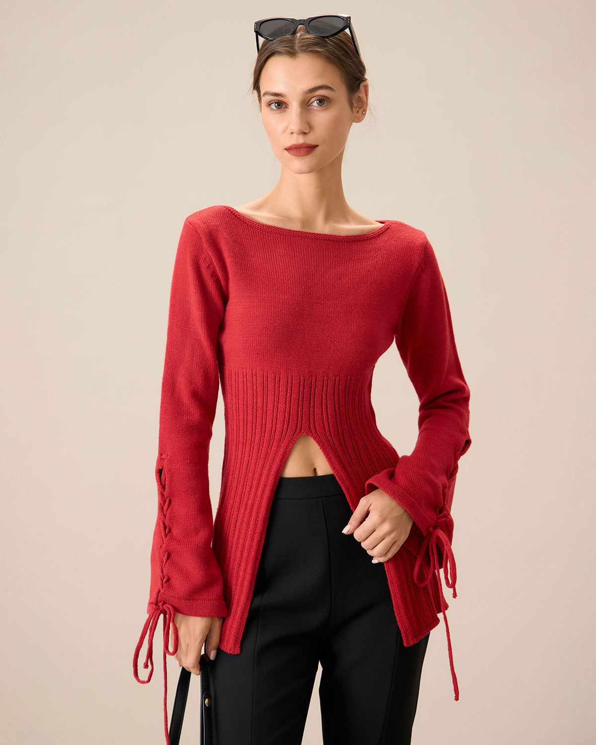 Red Blouse, Women Red Top, Long Sleeve Top, Back Button Top, Elegant Top, Minimalist Clothing, Extravagant hot Top, Loose Top, Winter Top