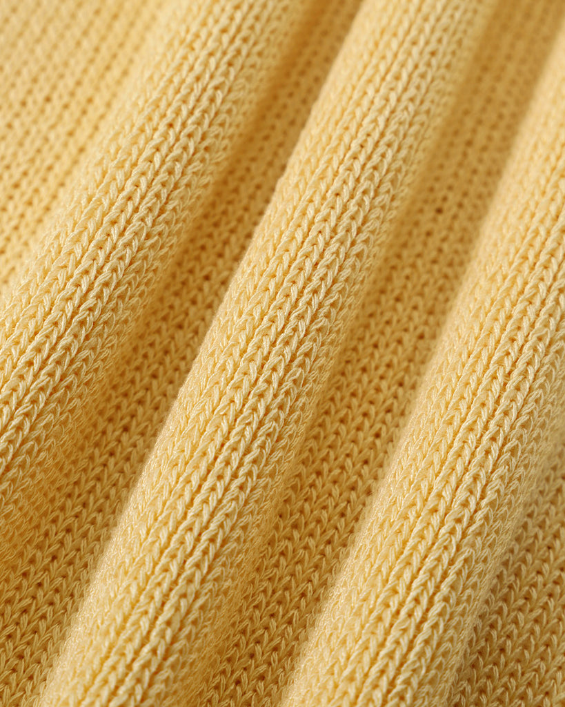 Women's Yellow Mock Neck Ribbed Knit Tank