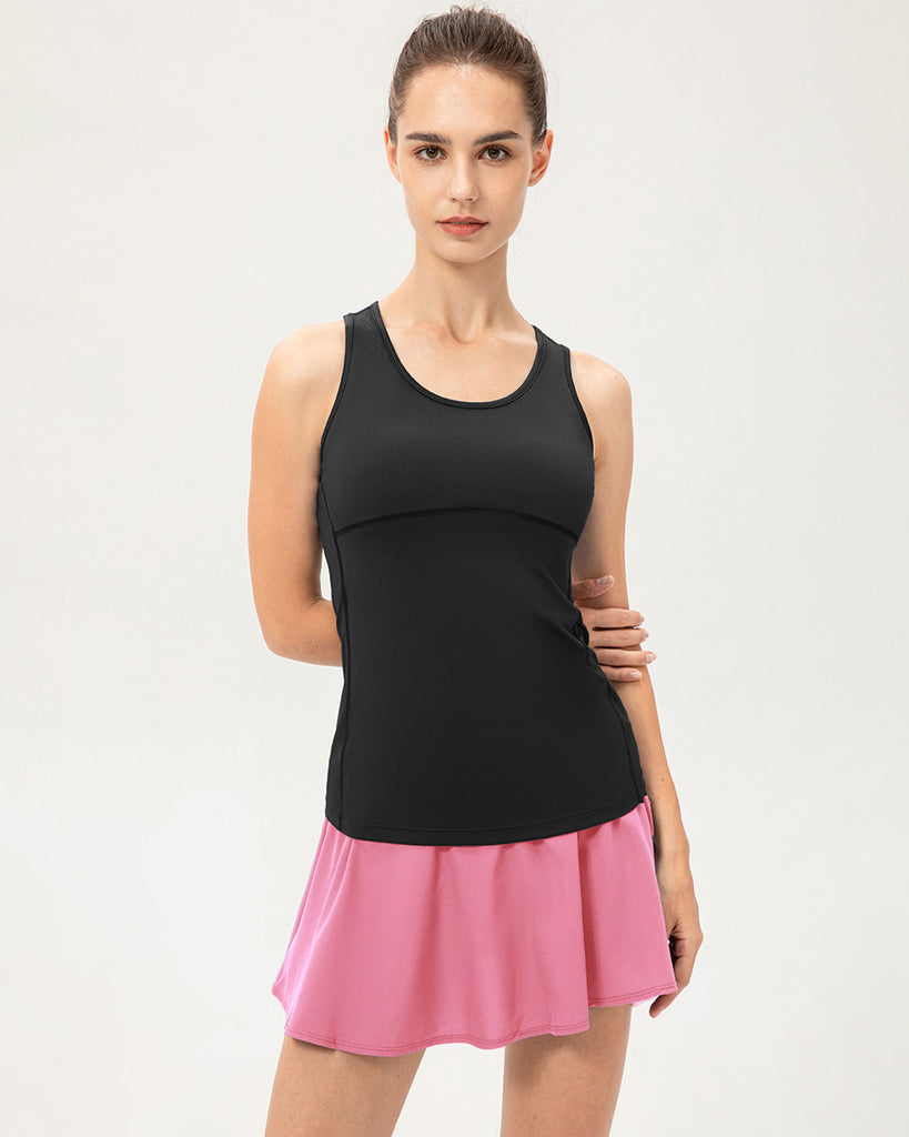 Pink High Waisted Quick-drying Yoga Skirt