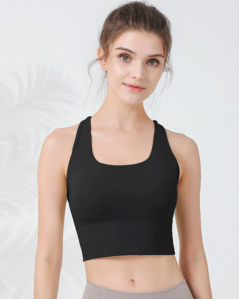 Black I-back Yoga Tank Top - Light Support