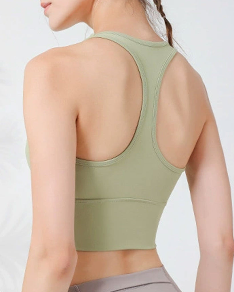 Green I-back Yoga Tank Top - Light Support