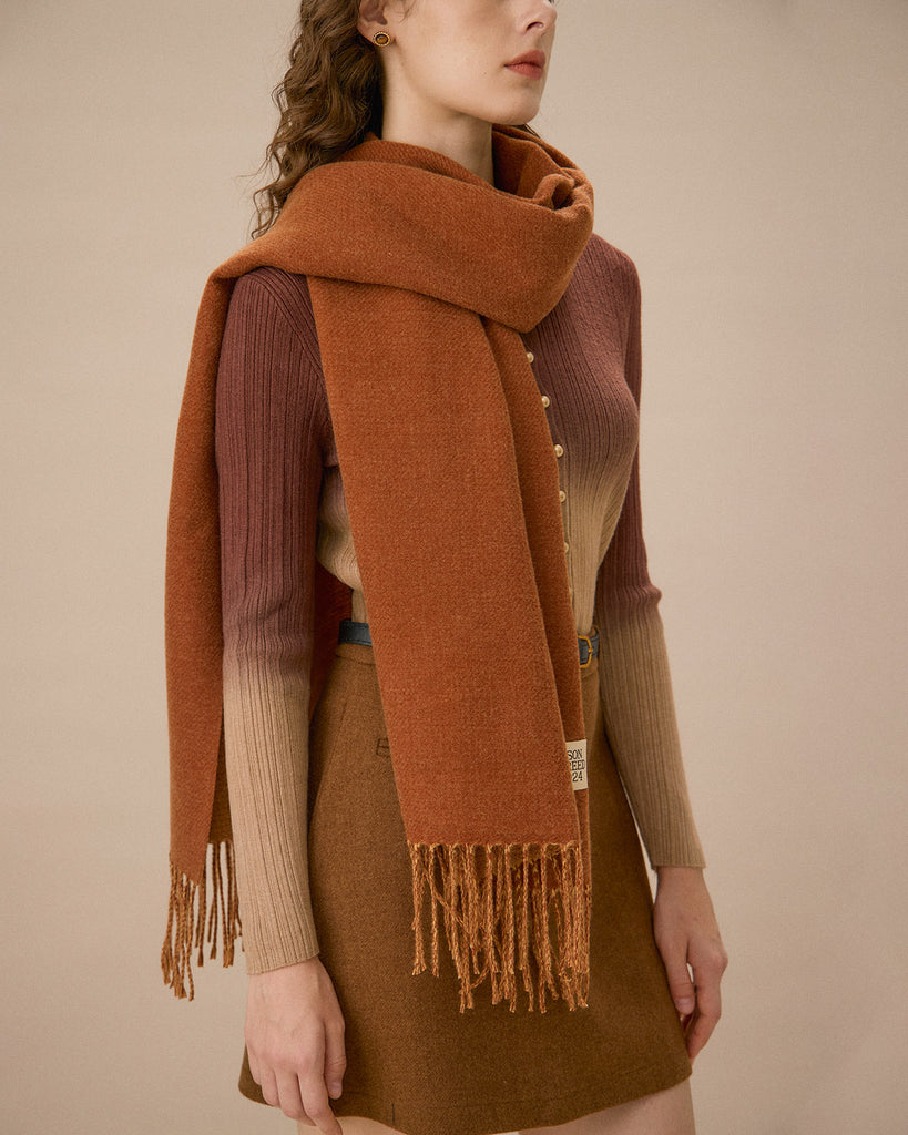 Caramel Classic Tassel Scarf