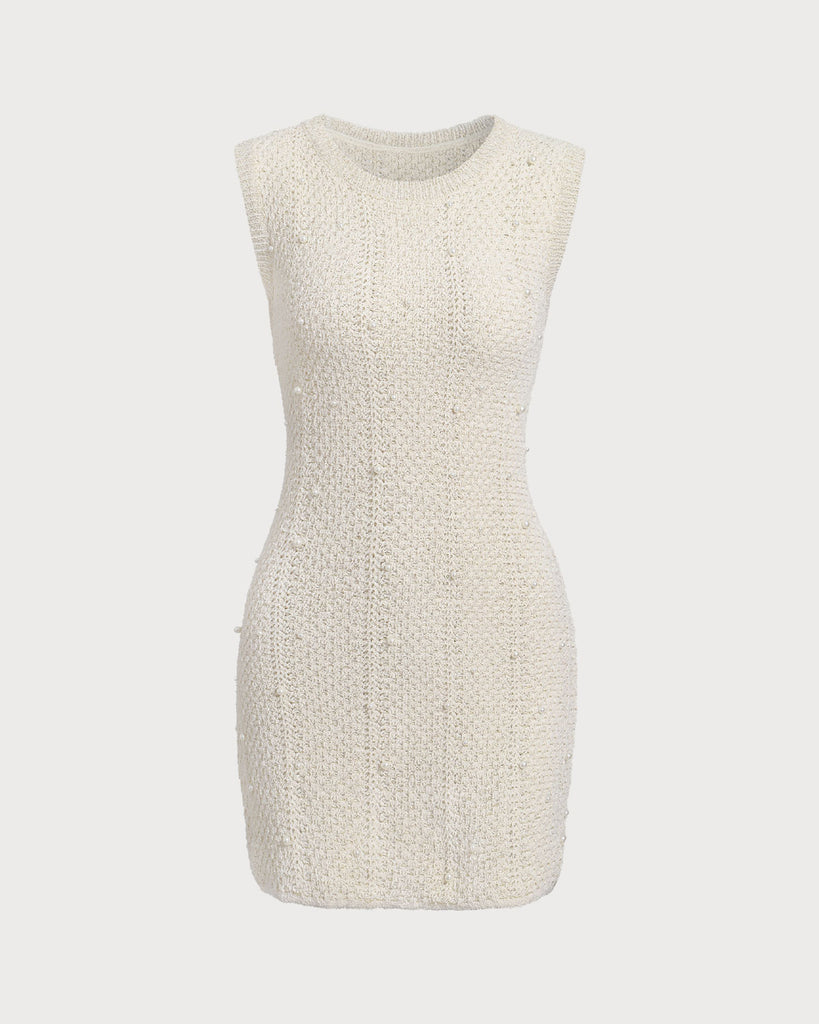 Apricot Crochet Bodycon Sweater Mini Dress - RIHOAS