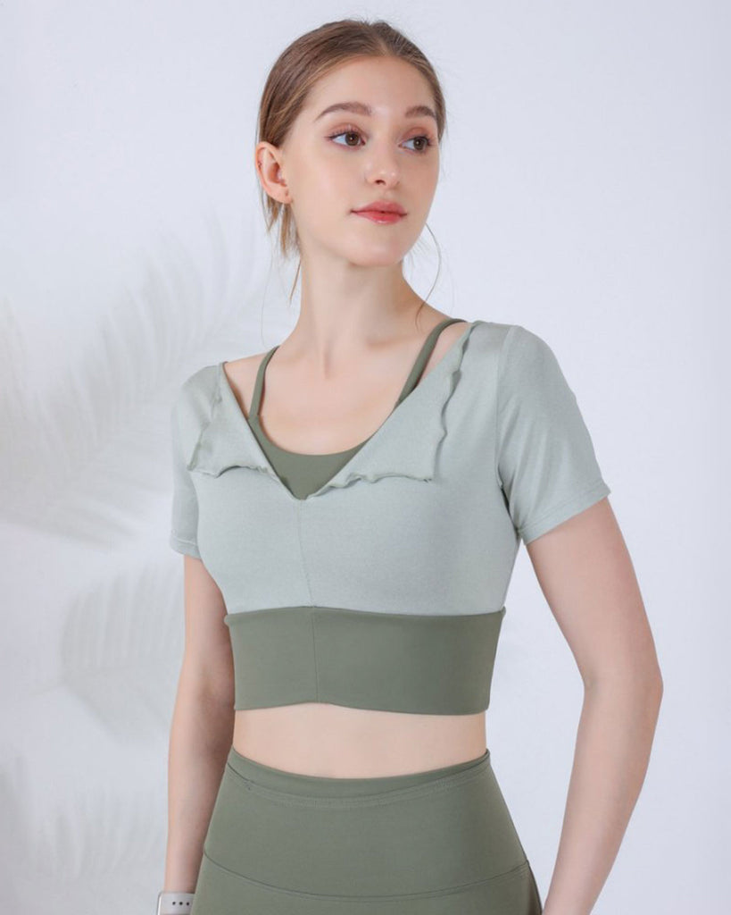 Green Short Sleeve Top