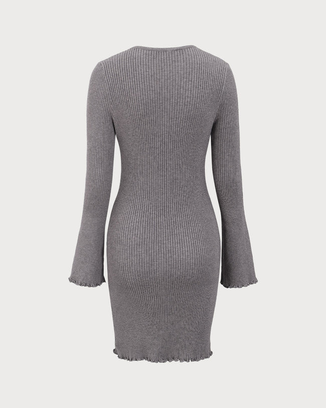 WAYF Womens Lola Sweaterdress Mock Neck Mini grey dress size popular XS NWT