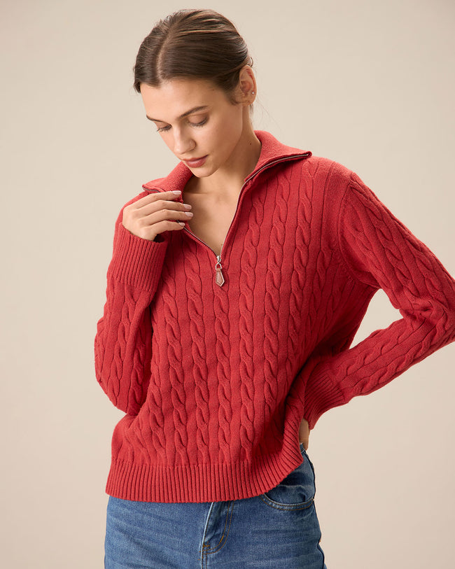 Red sweater with zipper online