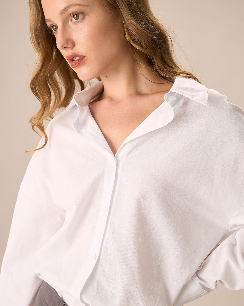 Women Woven Cotton Shirts Tops - RIHOAS