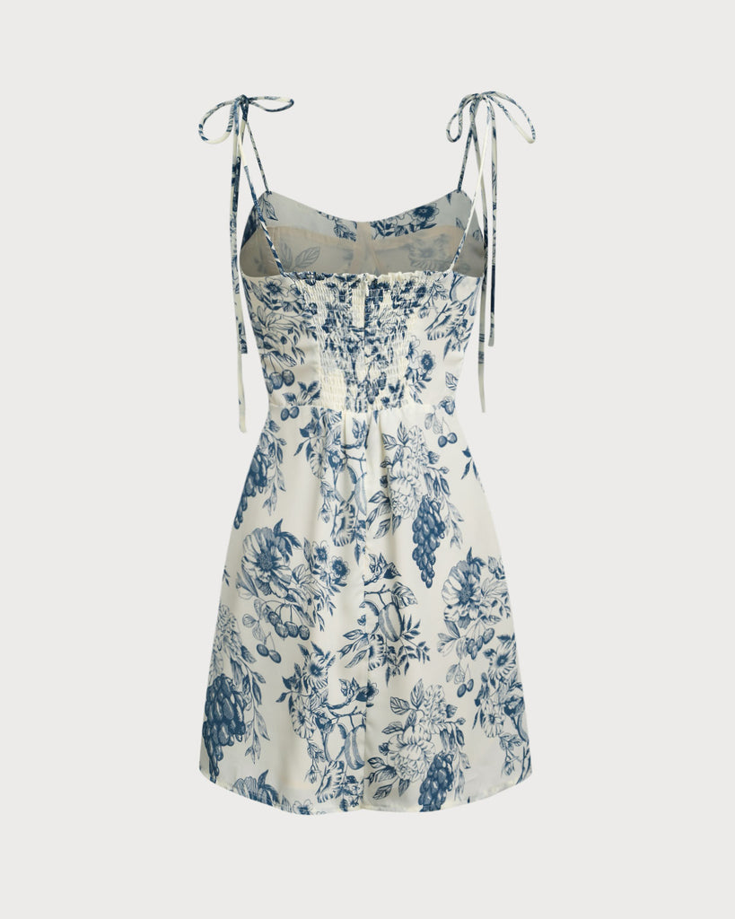 Blue Floral Slip Mini Dress