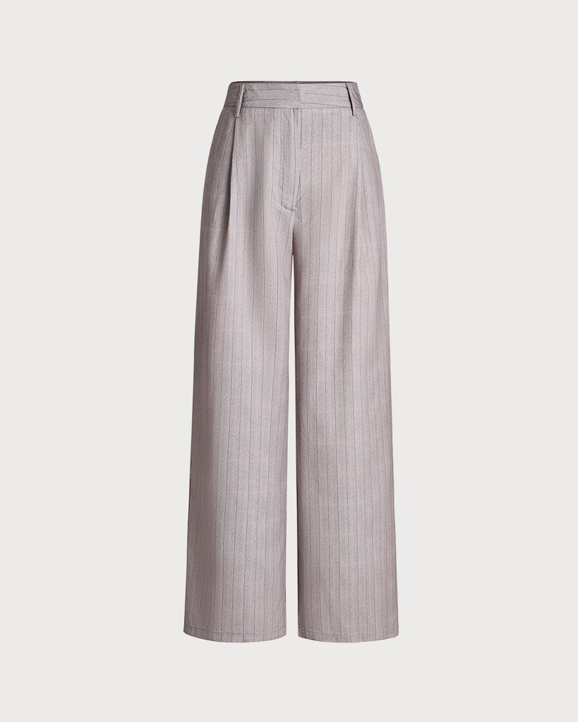 Khaki Striped Pocket Pants