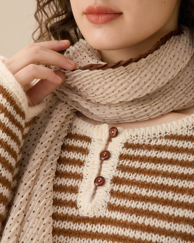 White Polka Dot Scarf