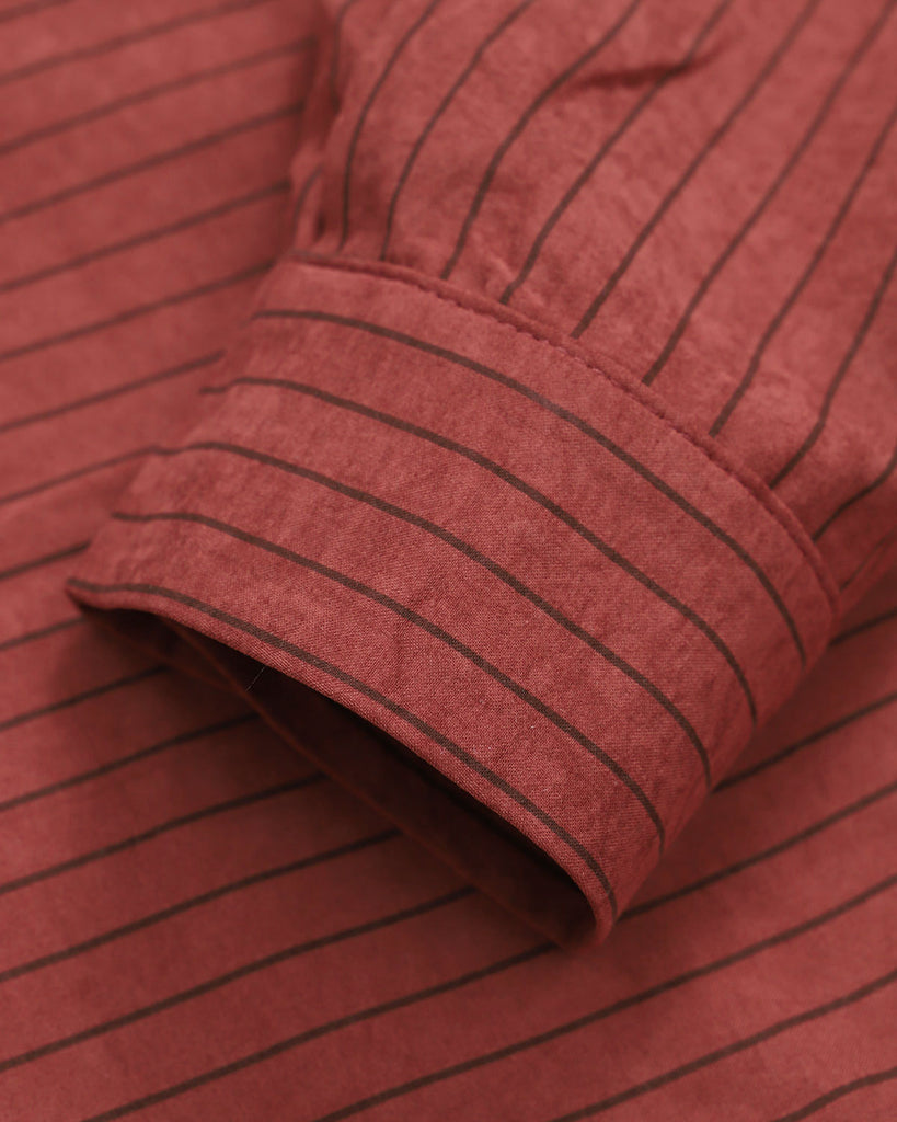 Women's Red Striped Pocket Shirt