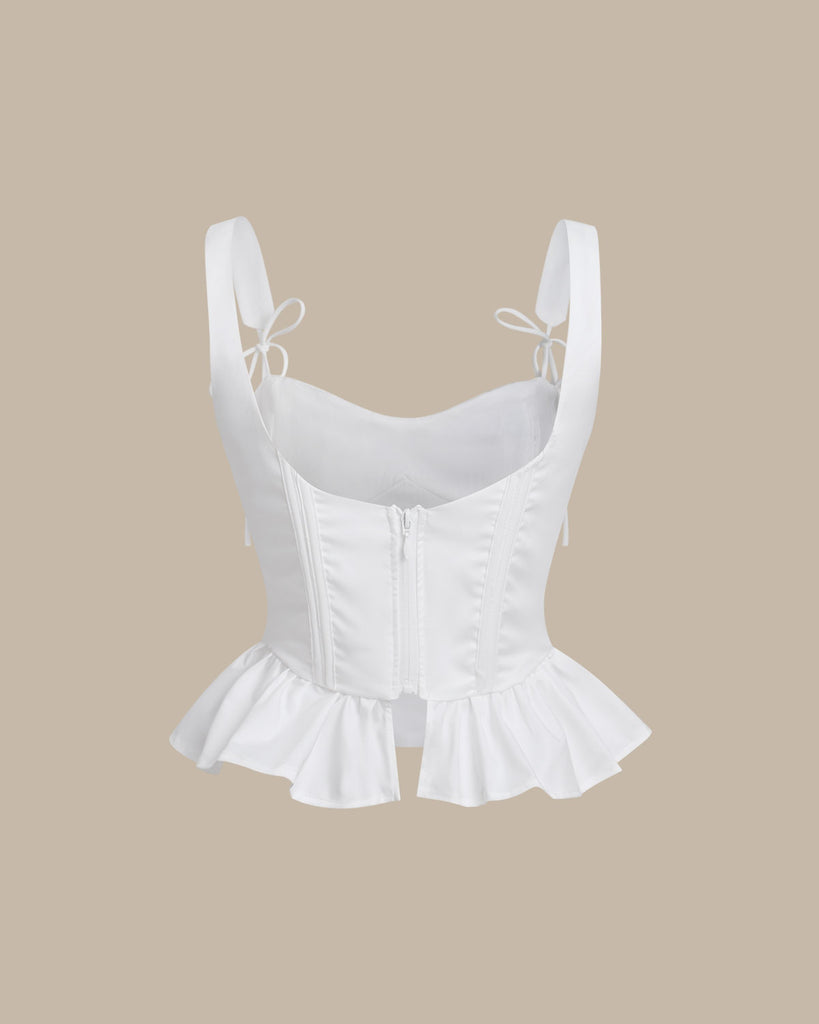 White Ruched Cami Top