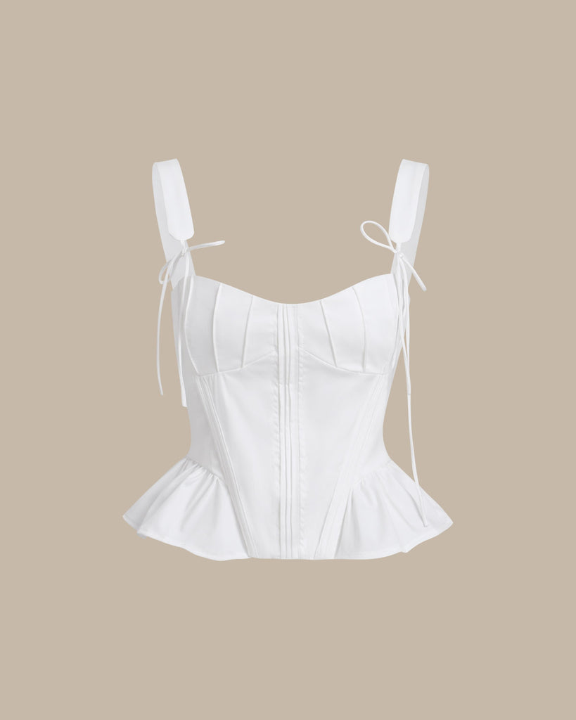 White Ruched Cami Top