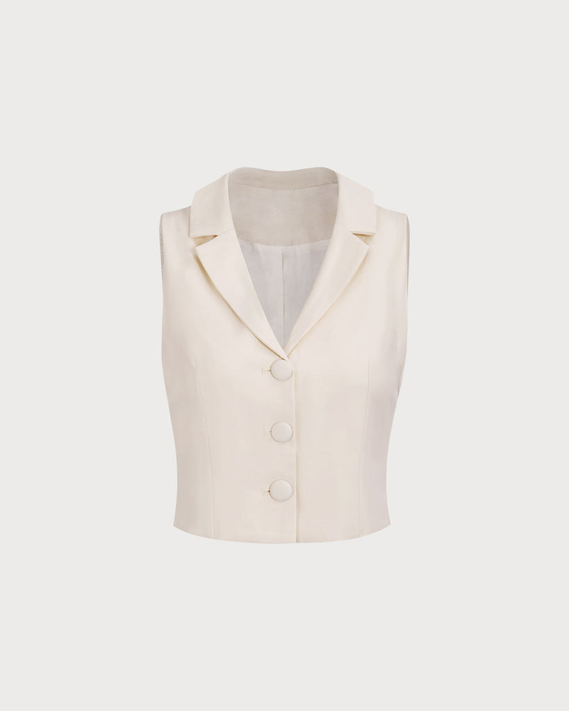 Women's Apricot Single-Breasted Vest