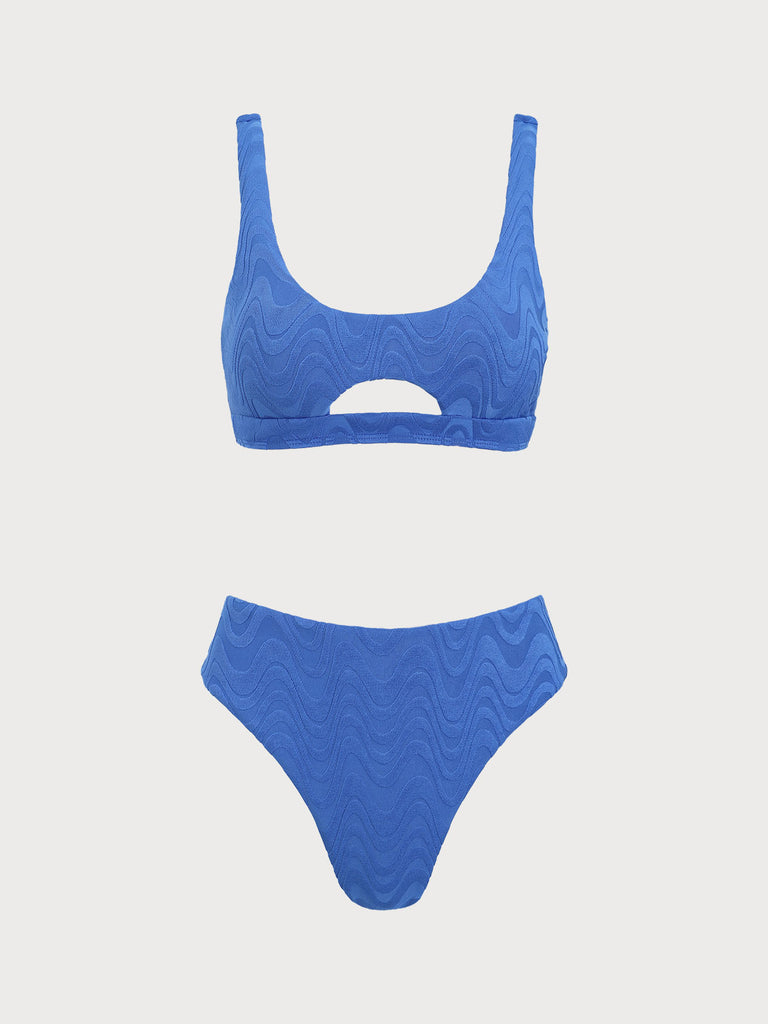 Blue Cutout Bikini Set