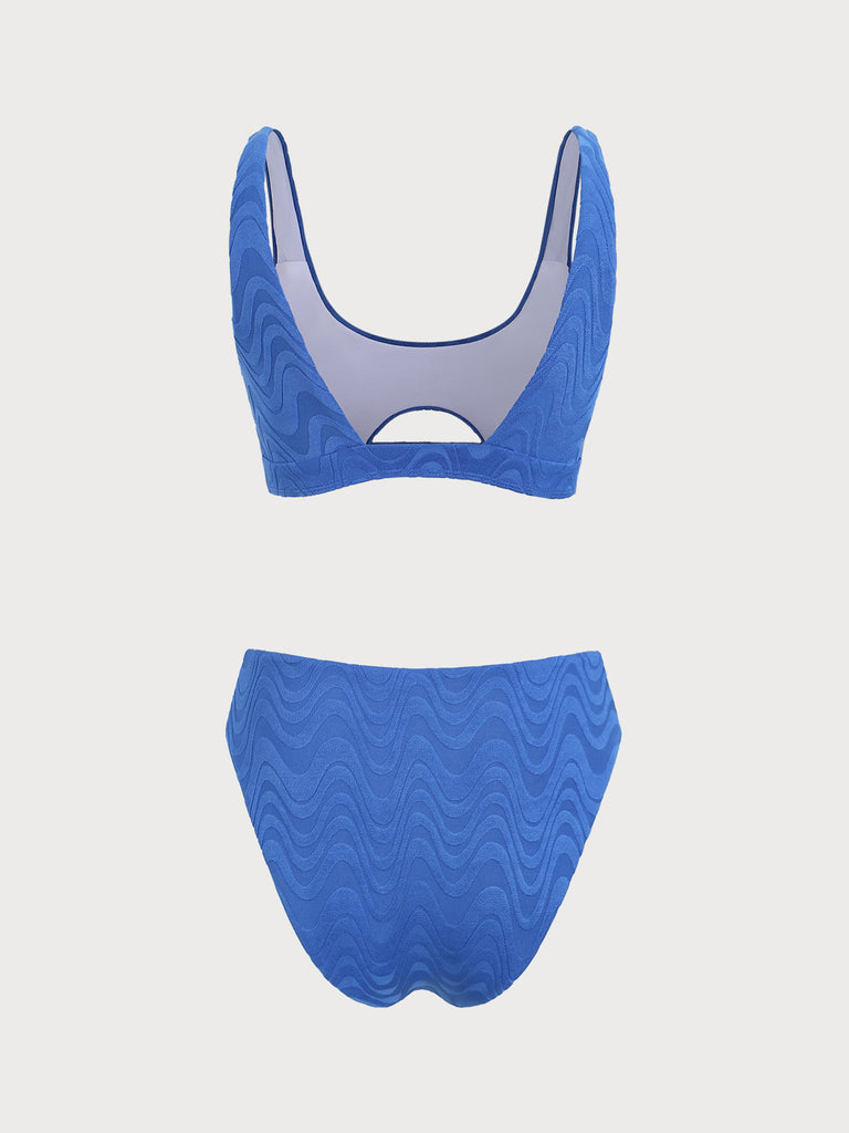 Blue Cutout Bikini Set