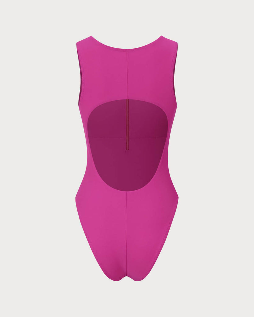 Red Cut Out One-Piece Swimsuit