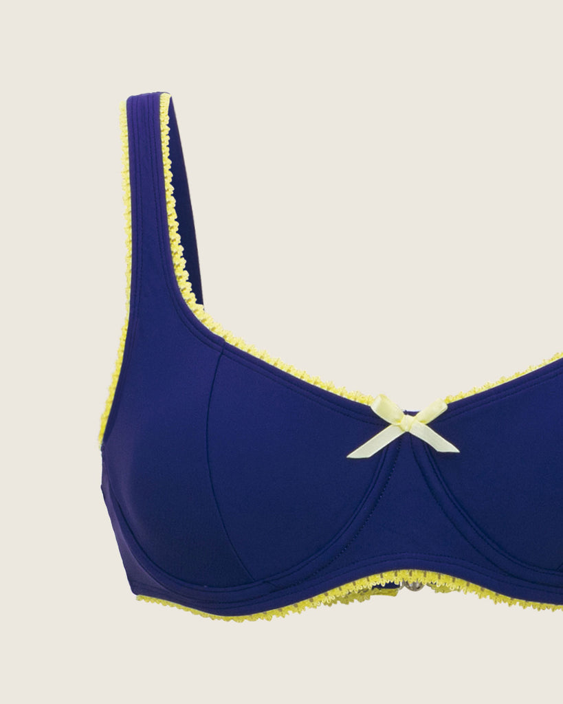 Blue Contrasting Underwire Bikini Set